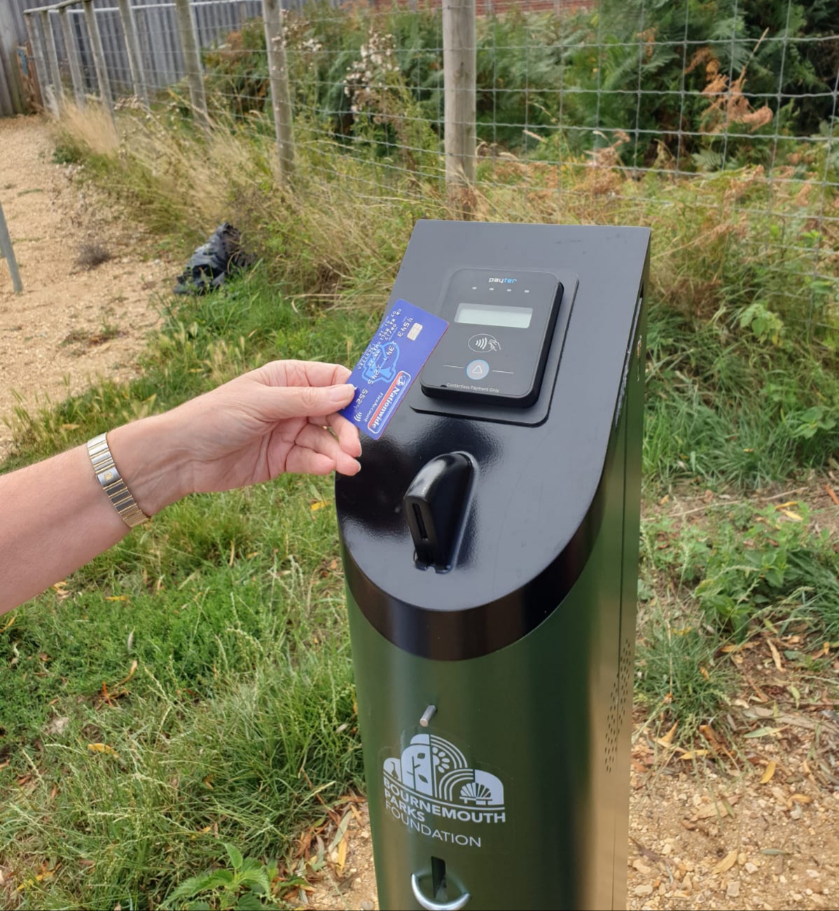 Stone age man contactless donation unit